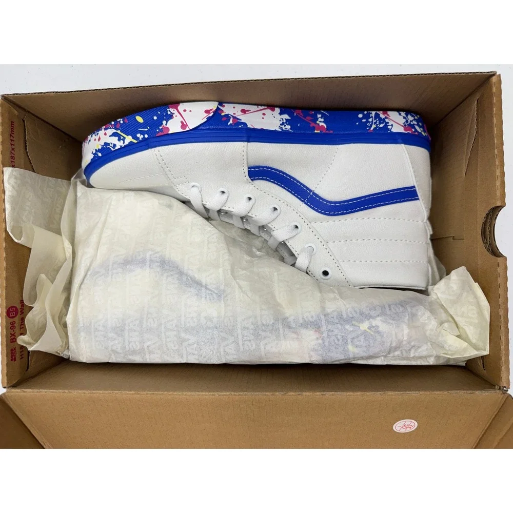 Vans Sk8-Hi Womens 7 White Paint Splatter True White High Top Sneakers